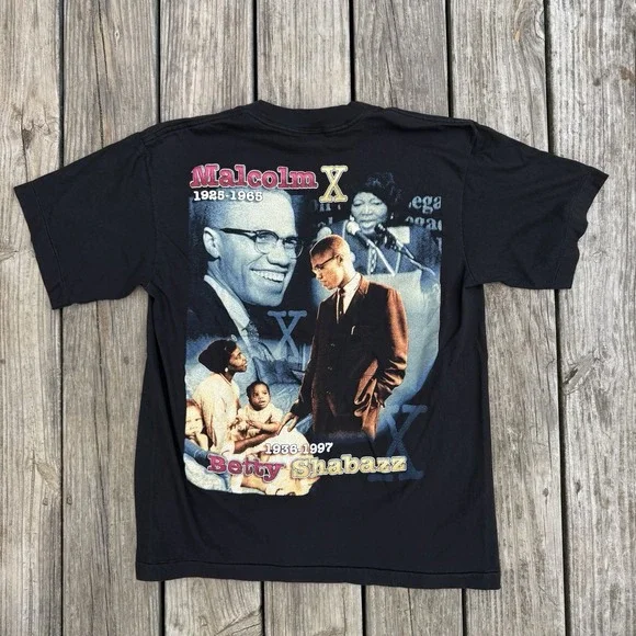 Vintage Malcolm X Rap Tee Bay Club Martin Luther King Jr MLK